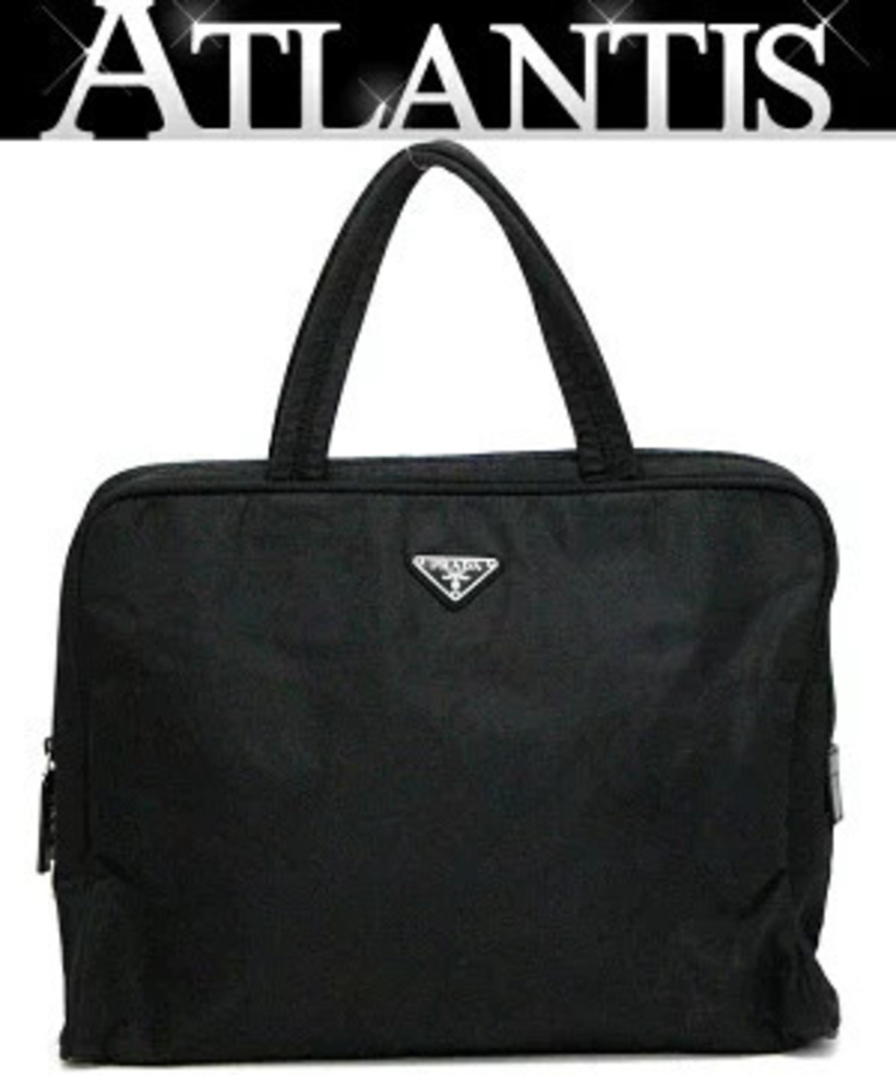 Prada Triangle Briefcase Black Keyless
